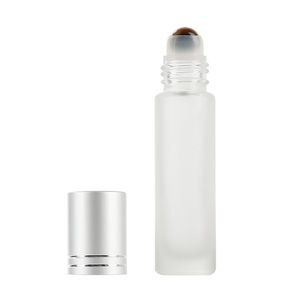 6 Pack of 10 mL frosted glass cosmetic rollers - perfect for aromatherapy